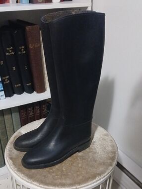 Classic Tall Black Rain Riding Boots As Is
